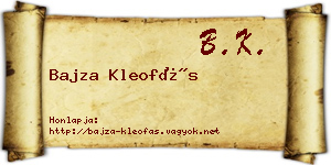 Bajza Kleofás névjegykártya